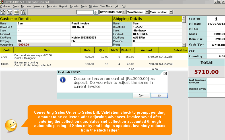 Finalizing The Sales Bill