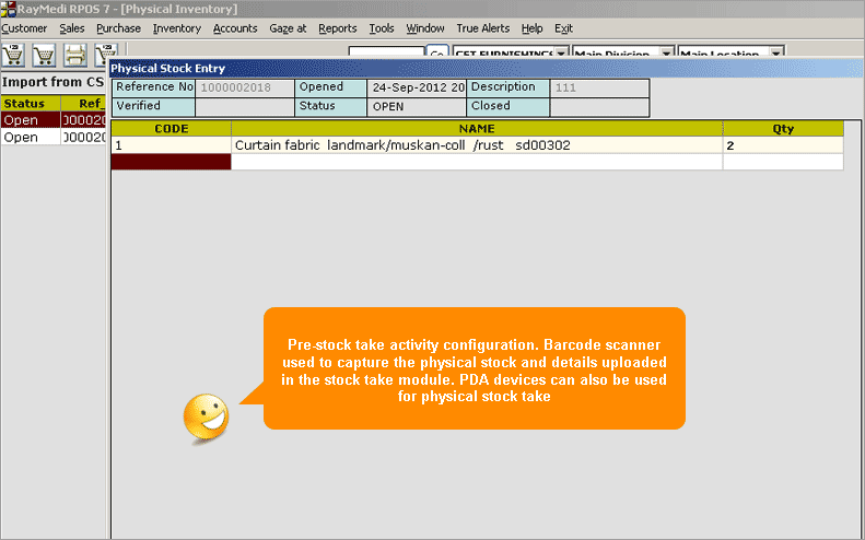 Physical Stock Take Module