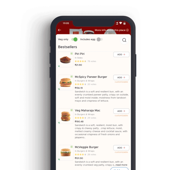 Recommendation section is a guide to customers on food aggregator platform