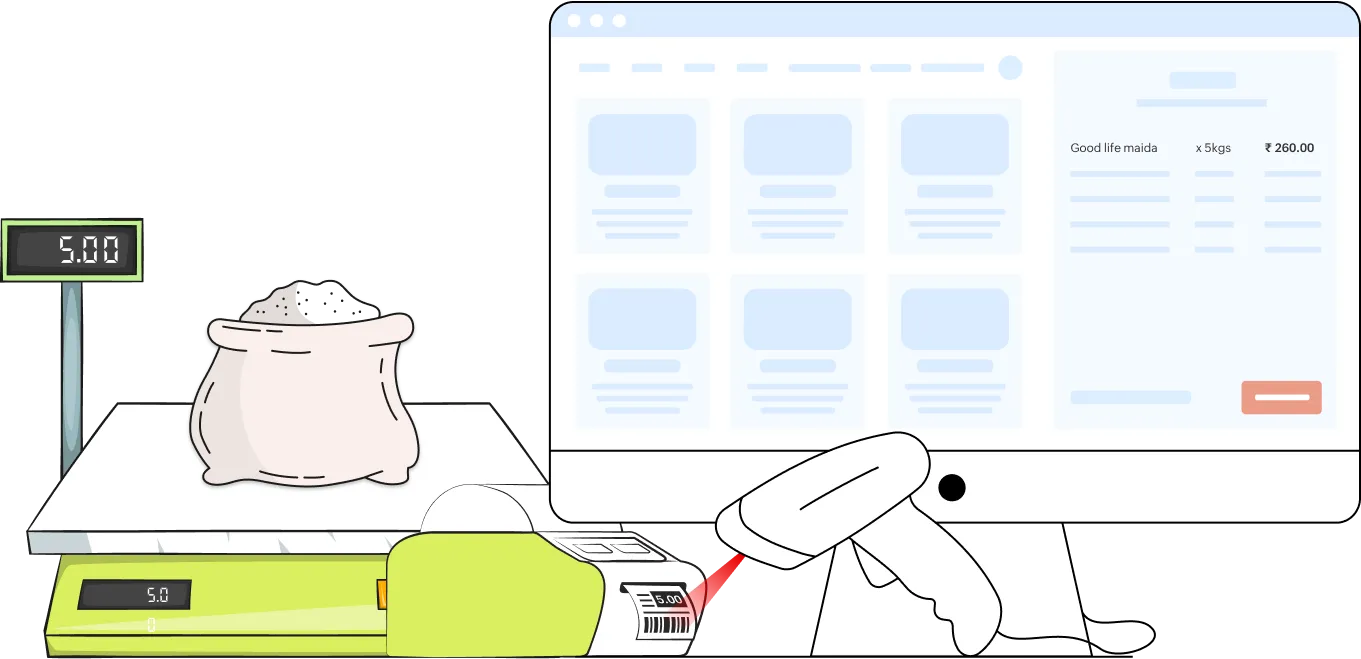 Barcode and weight based billing